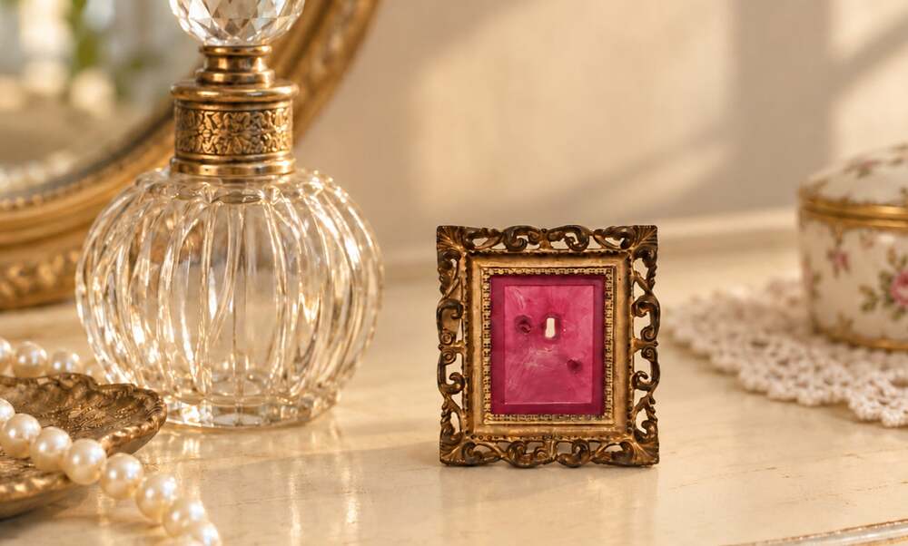 Vintage Miniature Gold Picture Frame Ornate Scrollwork Rococo Baroque